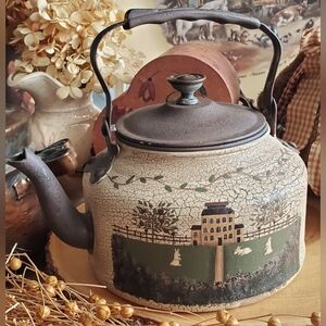 Handpainted Country Primitive Decor Teapot